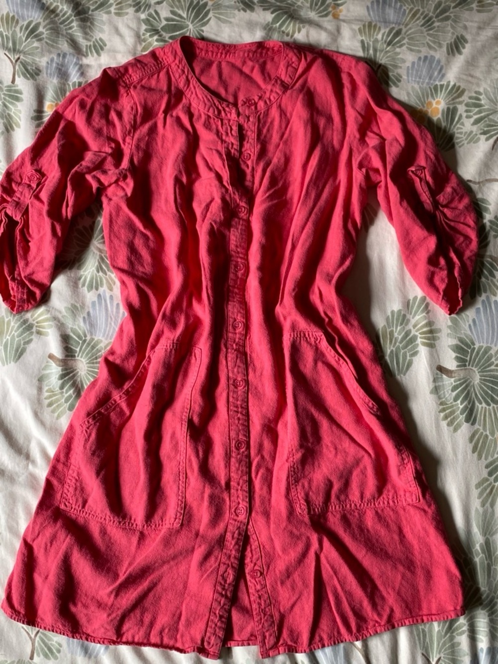 Linen button down dress